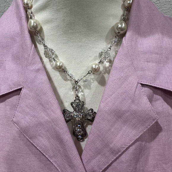 NWT Liz Claiborne Pink Linen Sleeveless Button-Up Top size L - Picture 2 of 5